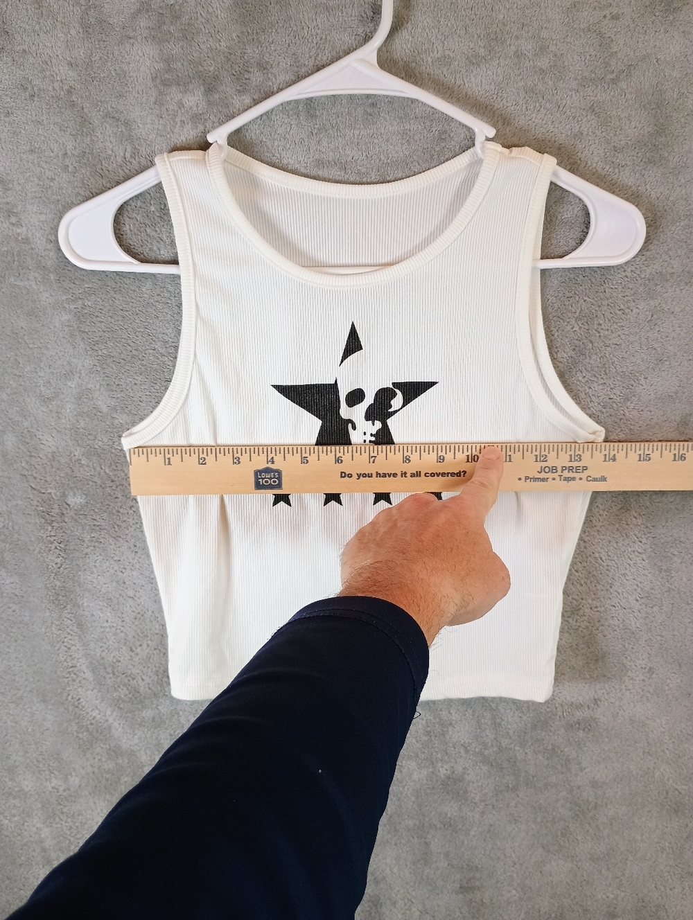 Romwe White Skull Star Tank Top Juniors Petite Small - Picture 7 of 9